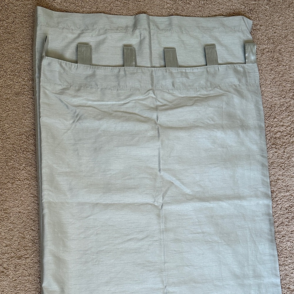 Set of 2 Light Sage Green Tab-Top Curtain Panels